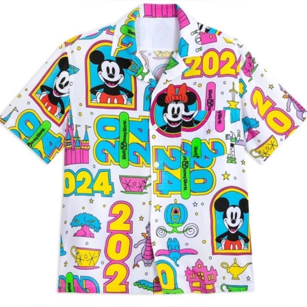 Disney Adult Shirt - 2024 Walt Disney World Mickey Button Down in Medium